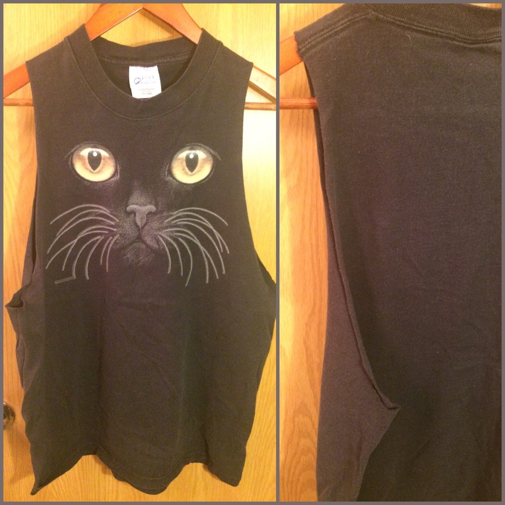 🖤Cutoff Black Cat T-shirt 🖤